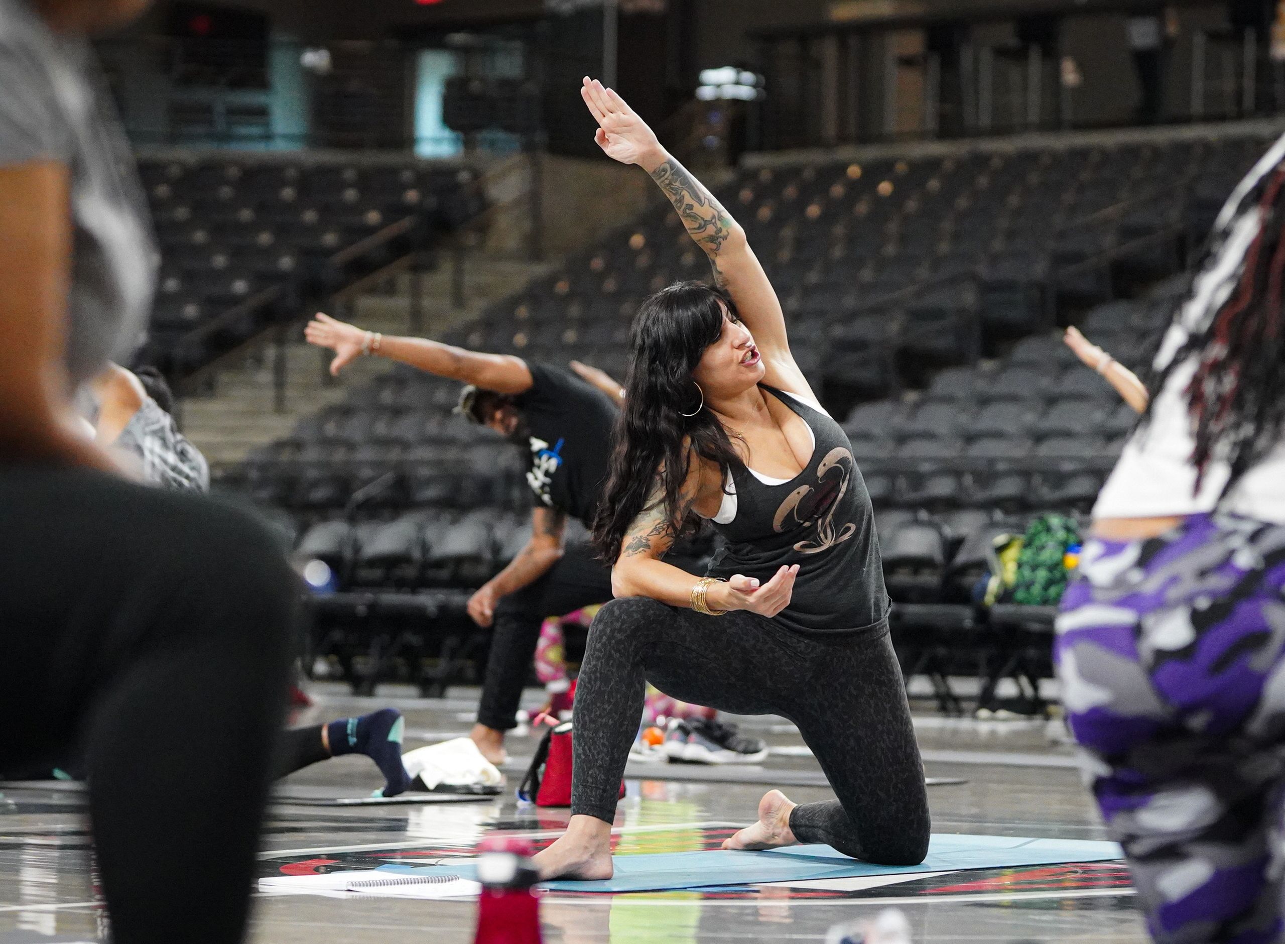 neda teaching a yoga class