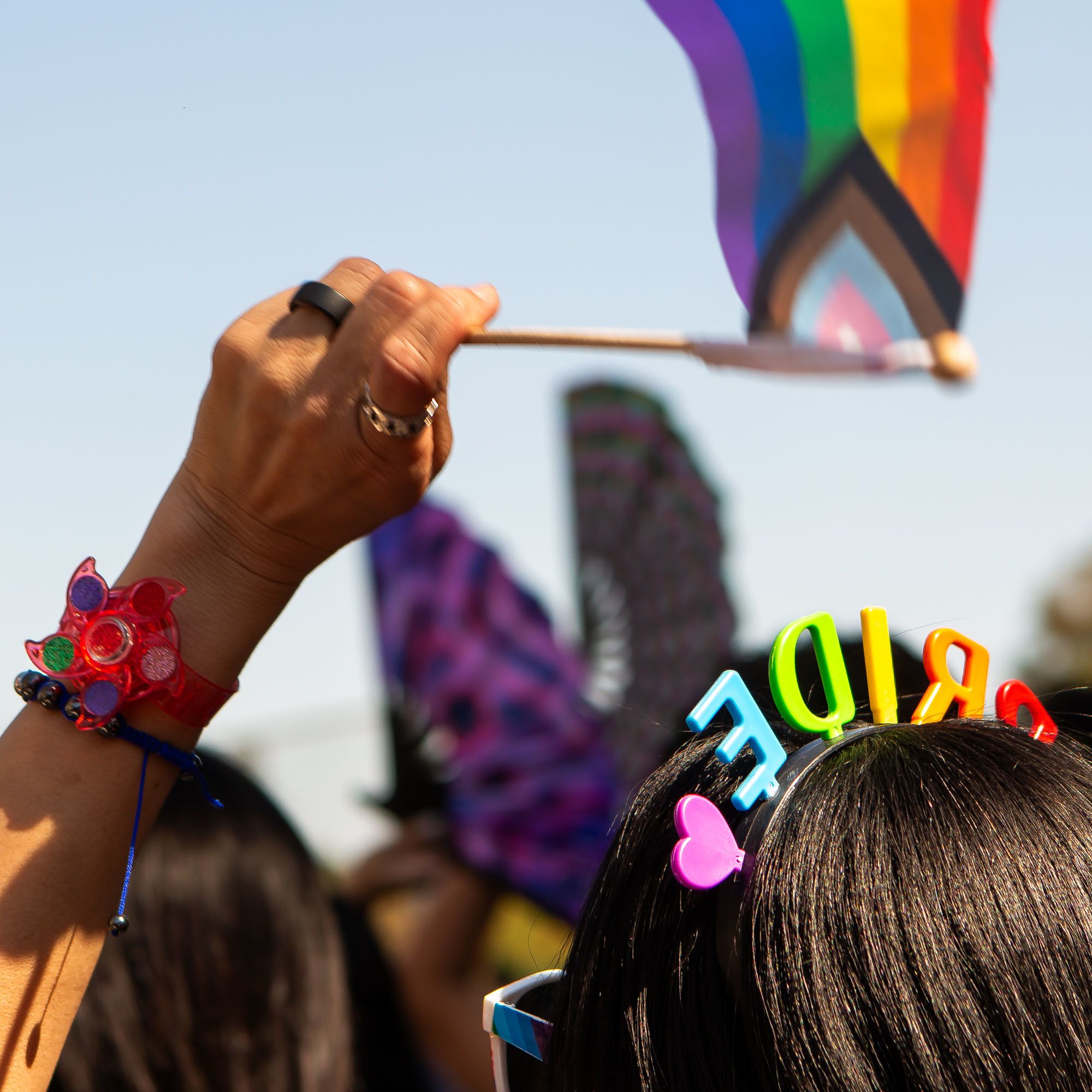 a parade participant dances