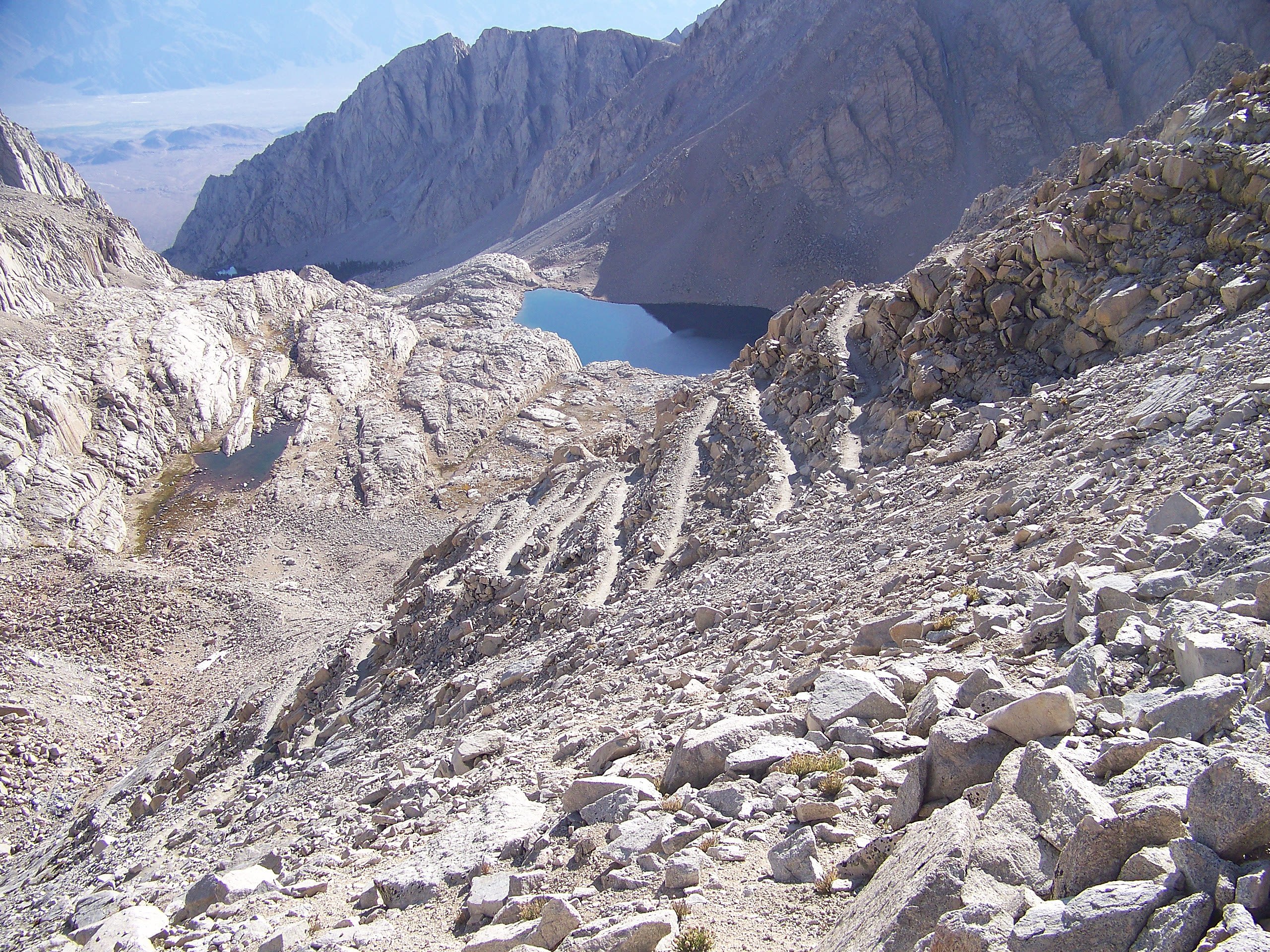 Switchbacks leading up to Mount Whitney