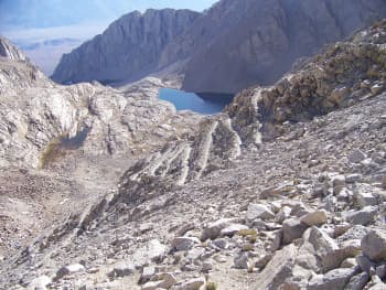 Switchbacks leading up to Mount Whitney
