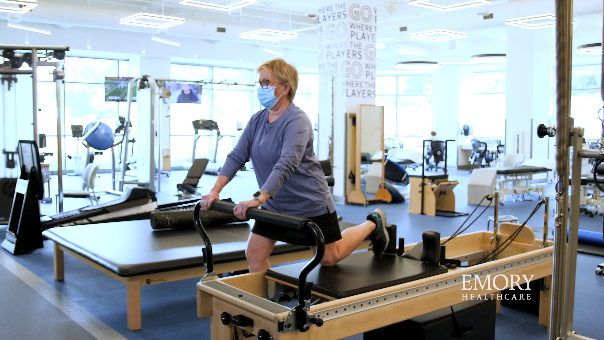 Carol at physical therapy